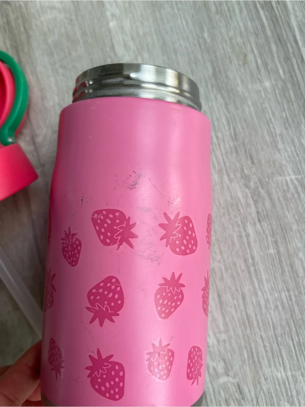 Cat & Jack Pink Strawberry Backpack, Lunchbox & Bottle Set